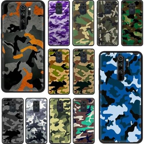 Camouflage Pattern Army Case For Xiaomi Redmi Note 9S 9 8 10 Pro 7 8T 9A 9C 8A 7A 6 6A Black Soft Phone Cover 9T K40 Funda Coque