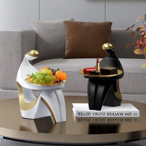 Room Decor Modern Simple Key Storage Furnishings Abstract Characters Interior Figurines Home Decor Tray Resin Tabletop Decoratio