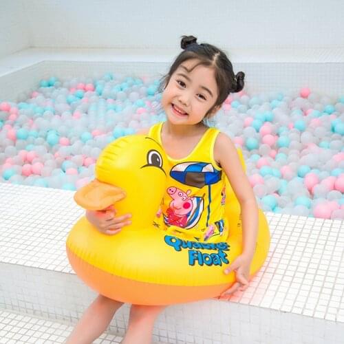 2-5 Years Kids Yellow Duck Swimming Rings Pool Floaties Child Pool Inflatable
