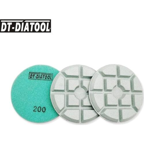 DT-DIATOOL 3pcs Dia 100mm/4" Diamond Resin Bond Concrete Polishing Pads Sanding Discs Repairing For concrete Floor Grit#200