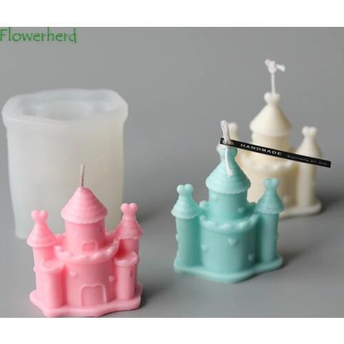 Castle Candle Mold House Silicone Mold Cake Decorating Mold DIY Aroma Plaster Candle Mold Fondant Tools Candle Making Supplies