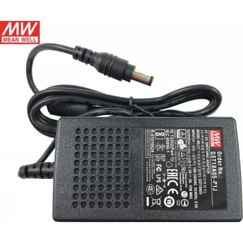 GST18A07-P1J MEAN WELL Industrial Desktop Adaptor 110V/220VAC to 7.5V DC 2A 15W Meanwell Level VI Adapter Switching Power Supply
