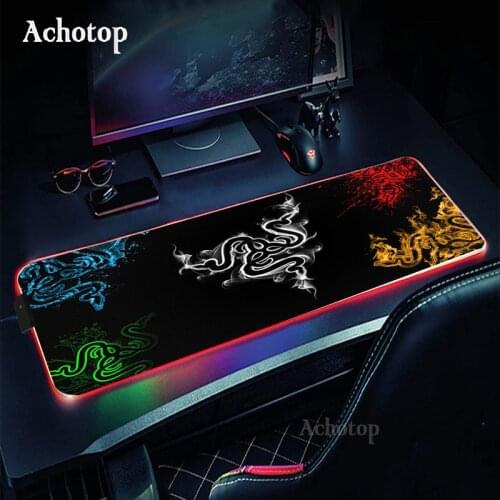 Razer RGB Computer Luminous Gaming MousePad Colorful Large Glowing LED Extended Illuminated Keyboard Non-Slip Blanket Desk Mat