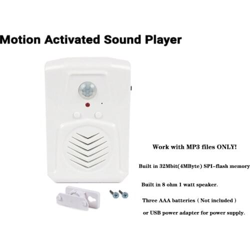 PIR Infrared Motion Sensor Activated Recordable Voice Audio Player Entrance Welcome Doorbell for Shop Store with USB Cable, Down