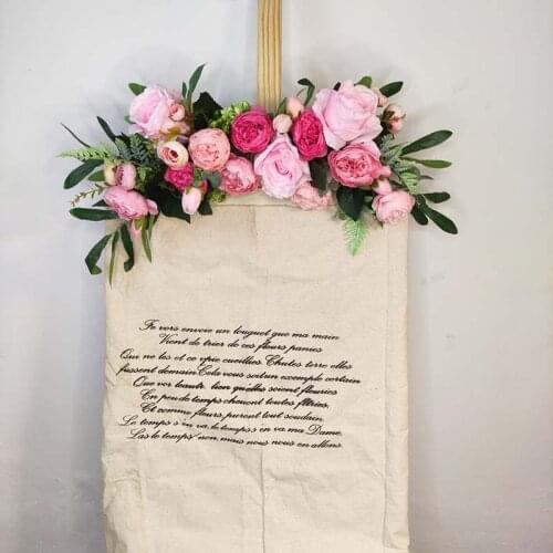 Artificial wreath door threshold flower DIY wedding home living room party pendant wall decor Christmas garland rose peony decor