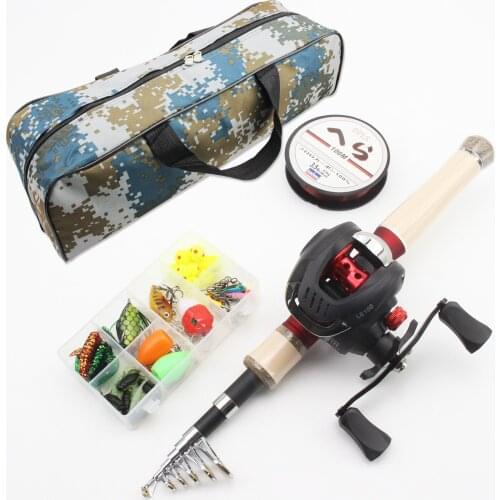 1.65M Carbon Casting Rod Reel Combos carp rod and reel Soft bait Fish hook Fishing line Bag set trout rods Novice fishing gear
