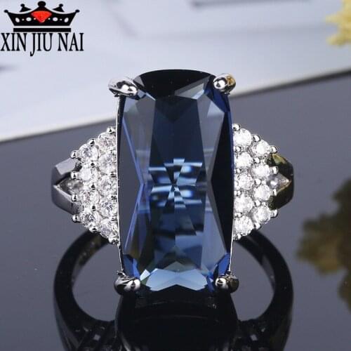 Square Princess Cut Cubic Zircon Crystal Silver Ring with 925 stamp Jewelry Engagement Bridal Wedding Party Bague Bijoux