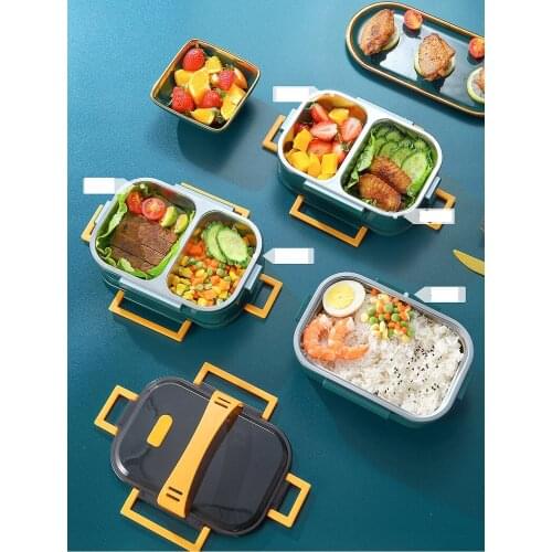 Lunch box with compartments microwave food storage containers hot lunch boxes stainless steel lunch box cutlery bento lunch box