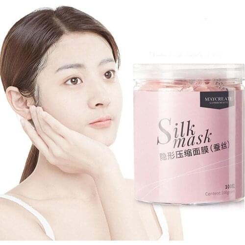 100 Tablets/bag Fashion Compression Mask Invisible Silk Dry Mask Paper Ultra-thin Moisturizing Mask Whitening Skin Care Products