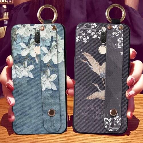 Soft TPU Silicone Back Cases For Huawei Mate 9 Pro 10 Lite P10 Plus Wrist Strap Back Cover For Huawei Nova 2i 2 3 3i 3E 4 4E