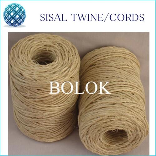 Natural color sisal string (dia.: 1.5mm, 1 ply twisted) (40PCS/LOT) 80m/spool DIY sisal twine used garden t wholesales