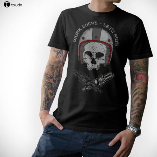 New Fashion Cool Casual T Shirts BIKER T-Shirt Motorrad Totenkopf Oldschool MC S - 5XL Summer Tee Shirt