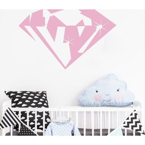 New Design Diamond Vinyl Wall Sticker Kids Rooms Home Decor Gemstone Jewelry Workshop Shop Decals Removable 3d Stickers LC025