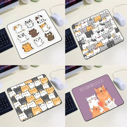 New Anime small mousepad Cat Kawaii Gaming Accessories desk Mat mini pc keyboard gamer cute mouse pad 22x18cm Selling Wholesale