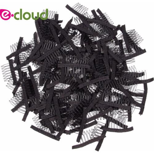 20pcs/Lot Black Color Wire Hair Wig Combs 7 Theeth Stainless Steel Wig Combs For Wig Caps Wig Clips For Hair Extensions
