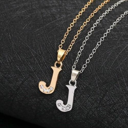 Gift America 26 English word Letter J Family name sign tiny USA alphabet name Initial Letter monogram charm necklace jewelry