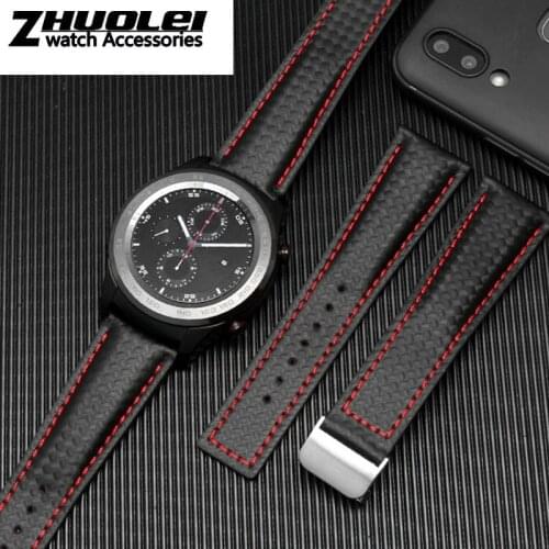 For Huawei watch GT watch carbon fiber strap Amazfit Samsung Gear S3 smart watch replacement wristband 22mm