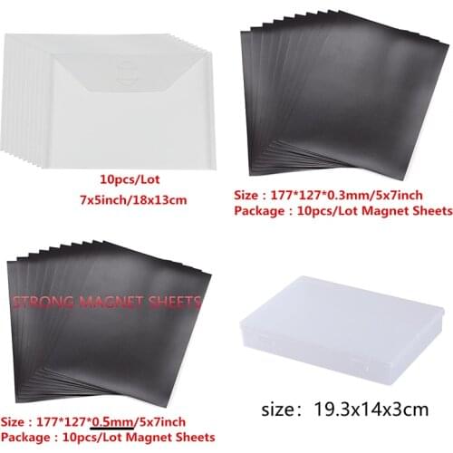 10 Pcs/Lot Rubber Soft Magnetic Sheet And Storage Box/Bag Multiple Combinations For DIY Scrapbooking Album Embossing Paper Cards