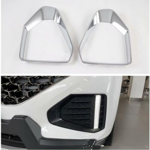 Silver ABS Car Front Foglight Frame Cover Trim Styling Sticker Fit For Hyundai ix35 2020