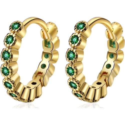 New 925 Sterling Silver Earrings Inlaid Crystal Zircon 18K Gold Earrings Woman Charm Jewelry Gift