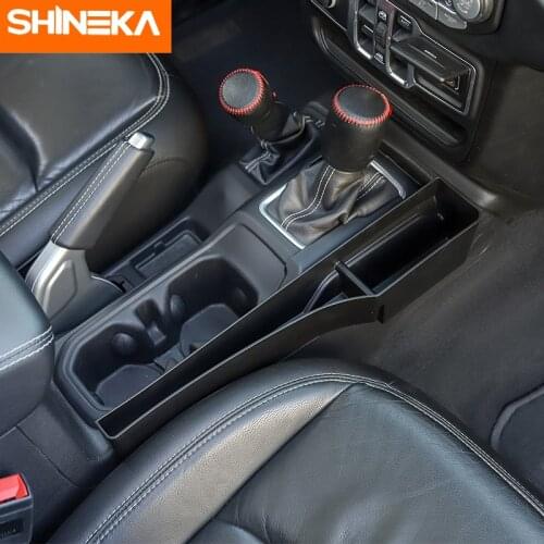 SHINEKA Stowing Tidying For Jeep Gladiator JT Car Gear Shift Side Storage Box Organizer Accessories For Jeep Wrangler JL 2018
