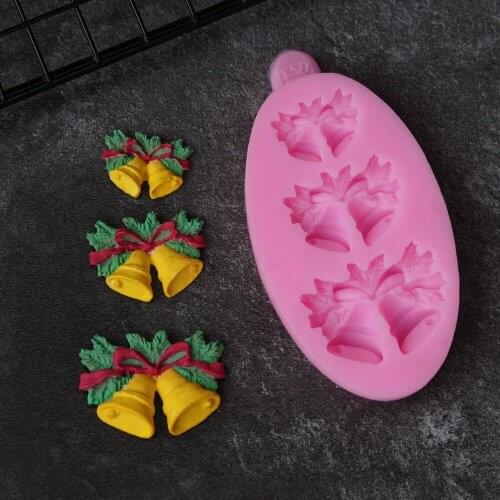 Sugarcraft Silicone Mold Christmas Bell Fondant Cake Decorating Gumpaste DIY Chocolate Candy Clay Moulds