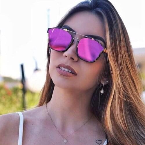 Purple Mirror Oversizd Square Sunglasses Celebrity Shades Pink Reflective Women Fashion Luxury Brand Designer Sunnies