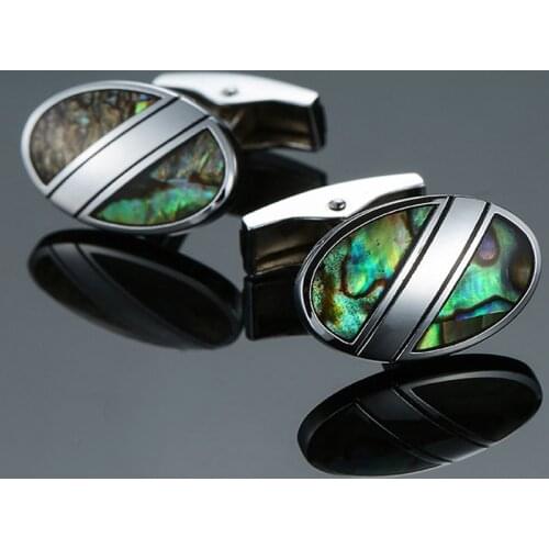 High quality retro pattern Cufflinks new fashion jewelry blue shell Cufflinks mens business shirt suit badge pin gift