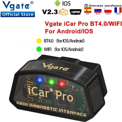Vgate iCar Pro ELM327 WIFI OBD2 Scanner For Android/IOS BT4.0-Wireless Elm 327 Car Diagnostic Tool scan tool OBDII Code Reader