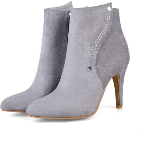 Big Size boots women shoes ankle boots for women ladies boots shoes woman winter Hydraulic drill side zipper