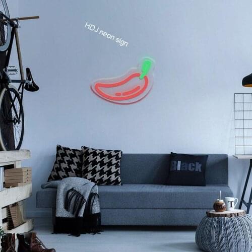 Chili Vegetables Logo Lighting LED Neon Sign Custom Lighting Wall for Home House Room Decor Plate Sconce Neon Signs Lamp Tape