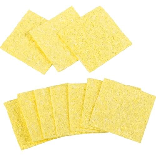 10pcs/lot cleaner sponge soldering iron cleaning yellow sponge welding soldering iron tip cleaner Pads tools top quality