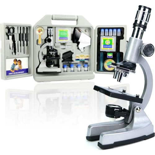 1200x Student Biological Microscope Children with Projector Illuminated Projection Kit with LED Projector Science Experiments Ed