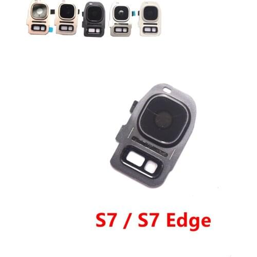 1x New Rear Back Camera Glass Lens Cover with Frame Holder replacement for Samsung Galaxy S7 G930 G930F / S7 Edge G935