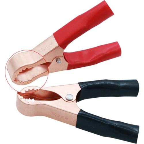 2Pcs 50A Red + Black 80mm Crocodile Car Caravan Van Battery Test Lead Clips Best Promotion Alligator Clips Connector Plug Power