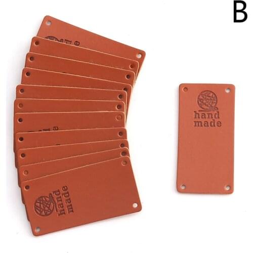 20pcs Handmade with Love Labels Tags Synthetic Leather Garment Sewing Crafts DIY Knitted Garment Accessories