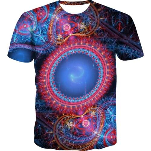 3d Tshirt Colorful T-shirt Men Dark Shirt Print Psychedelic Tshirts Casual Leisure Anime Clothes Street Tshirt Printed