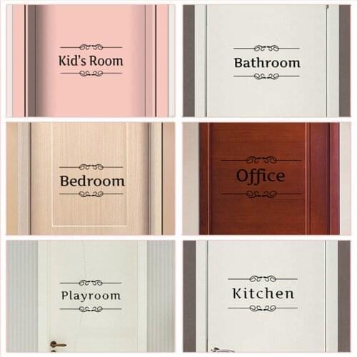 3D Door Sticker Bathroom Wallpaper Decor Toilet Door Vinyl Decal Transfer Vintage Decoration Quote Wallpaper WL571