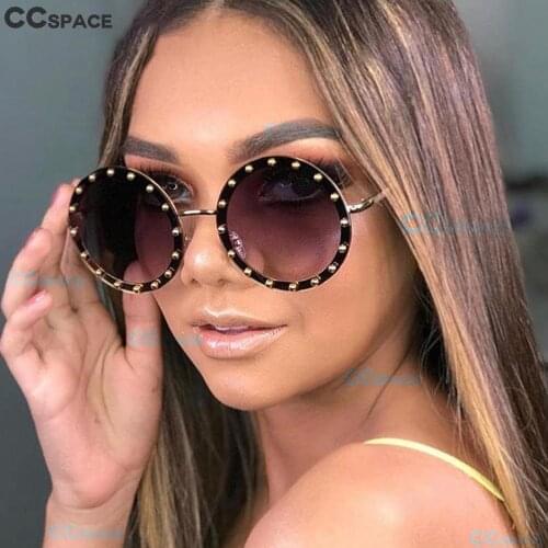 46007 Lady Round Sunglasses Shiny Diamond Frame For Women Brand Glasses Designer Fashion Male Female Shades