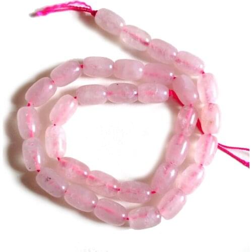 8x12mm Natural Olivary Rose Quartzs Beads For Jewelry Making Beads Bracelets For Women 15'' Needlework DIY Beads Necklace