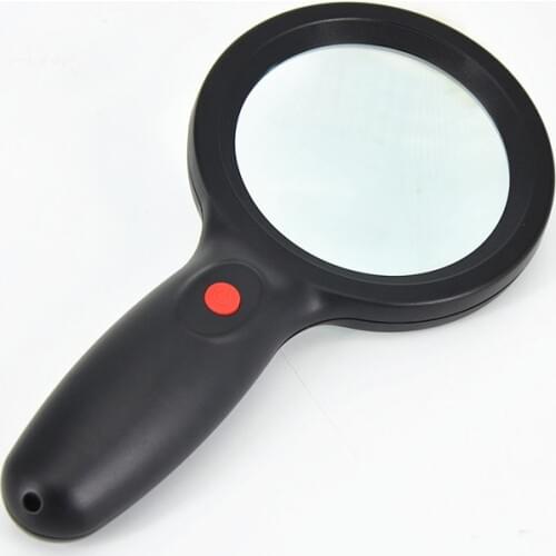 98mm Big Dia Glass Loupe 10x or 5x/15x Hand Held Magnifying Glass 18 LED lamp Magnifier for Reading and Jewelry Identicification