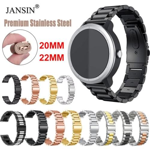 20mm 22mm Stainless Steel Band for Samsung Galaxy Watch 42mm s2 huawei gt 2 46mm band active 40 44mm huami amazfit gtr bip strap