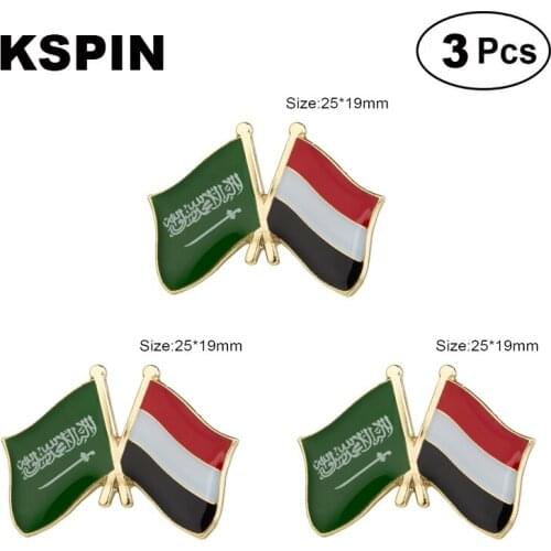 Saudi Arabia & Yeman Frendship Lapel Pin Brooches Pins Flag badge Brooch Badges