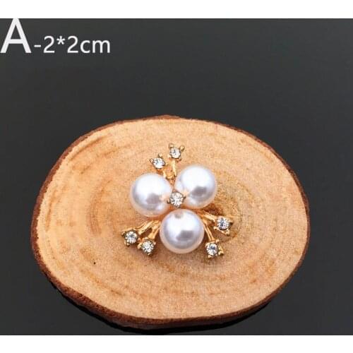 Crystal Rhinestone Pearl Flower Case Brooch Handmade DIY Material Jewelry Making Supplies Bag Hat Hair Sewing Craft Accessories