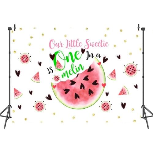 Neoback Baby Shower Backdrop Sweetie Princess Watermelon Love Heart Photocall Customized Photographic Backdrops for Photo Studio
