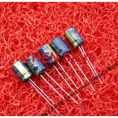 20PCS matsushita capacitor FC 100V22UF 8X11.5MM ultra low internal resistance Electrolytic Capacitor ce fc 22uf 100v Gold word