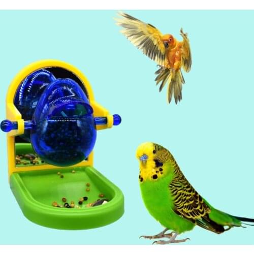 Pet Bird Food Feeder Parrot Feeding Eating Foraging Ball Feeding Chew Funny Interactive Toy for Parakeet Cockatiel