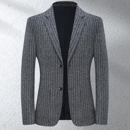 Suit Mens Woolen Woolen Knit Top Urban Gentleman Two Buttons Single Row Business Formal Suits Banquet Prom Cocktail Party Wear