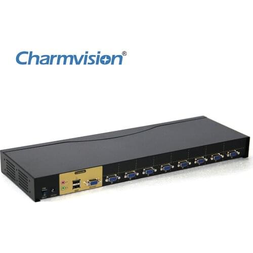 Charmvision VK801A rack KVMA for DVR NVR hosts Auto Switch 8 PCs USB VGA 3.5mm Audio MIC KVM Switcher Keyboard Hot-key Scanning
