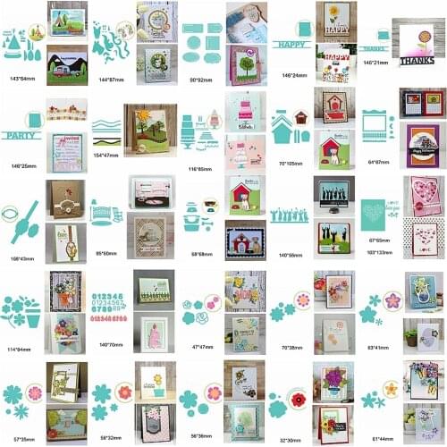 House Mix Flower Human Number Cake Party Letter Words Unicon Metal Cutting Dies Diy Handmade Decorate Cards Stencils New Die Cut